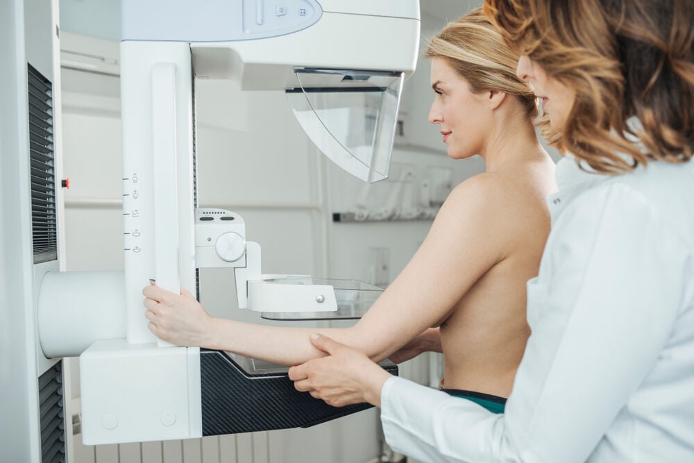 A screening mammogram A screening mammogram