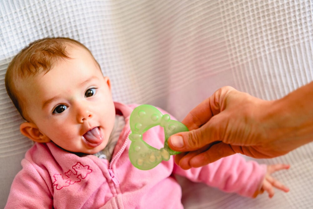 Soft silicone teething toys are a way to help your baby when teething Soft silicone teething toys are a way to help your baby when teething