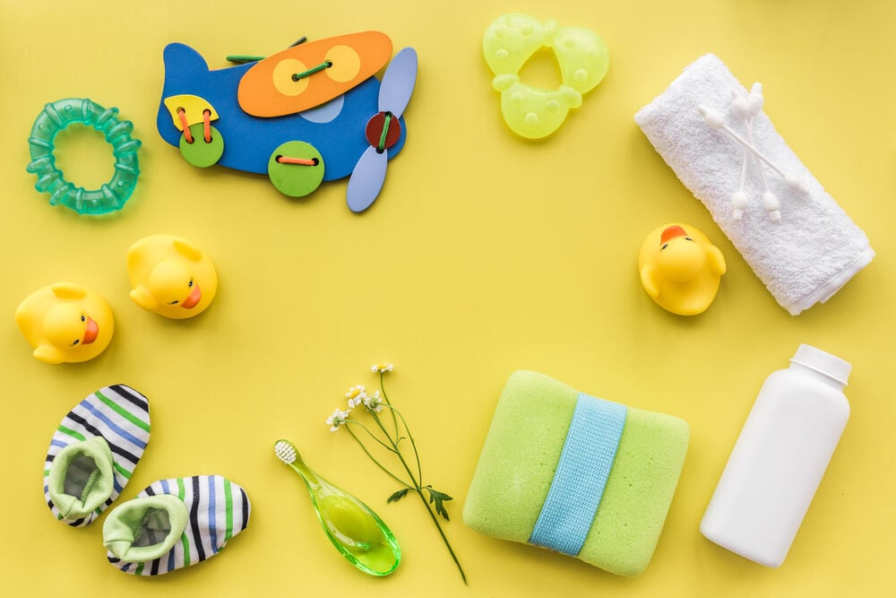 Various baby bath products that you may need when you give a newborn a bath Various baby bath products that you may need when you give a newborn a bath