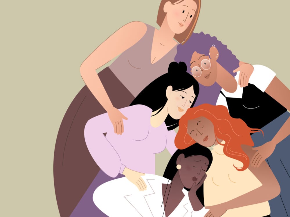 Recurrent miscarriage - Friends comforting woman Recurrent miscarriage - Friends comforting woman