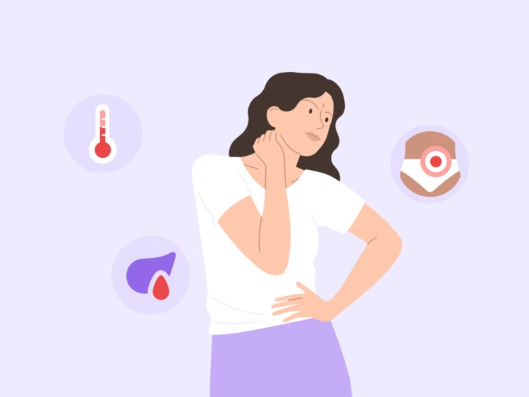 What causes spotting? The lowdown on bleeding between periods  Woman thinking about why she might be experiencing spotting between her periods
