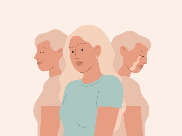 Woman experiencing different emotions Woman with perimenopause mood swings