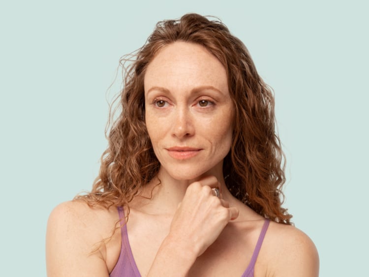 Woman with brain fog Woman with perimenopause brain fog