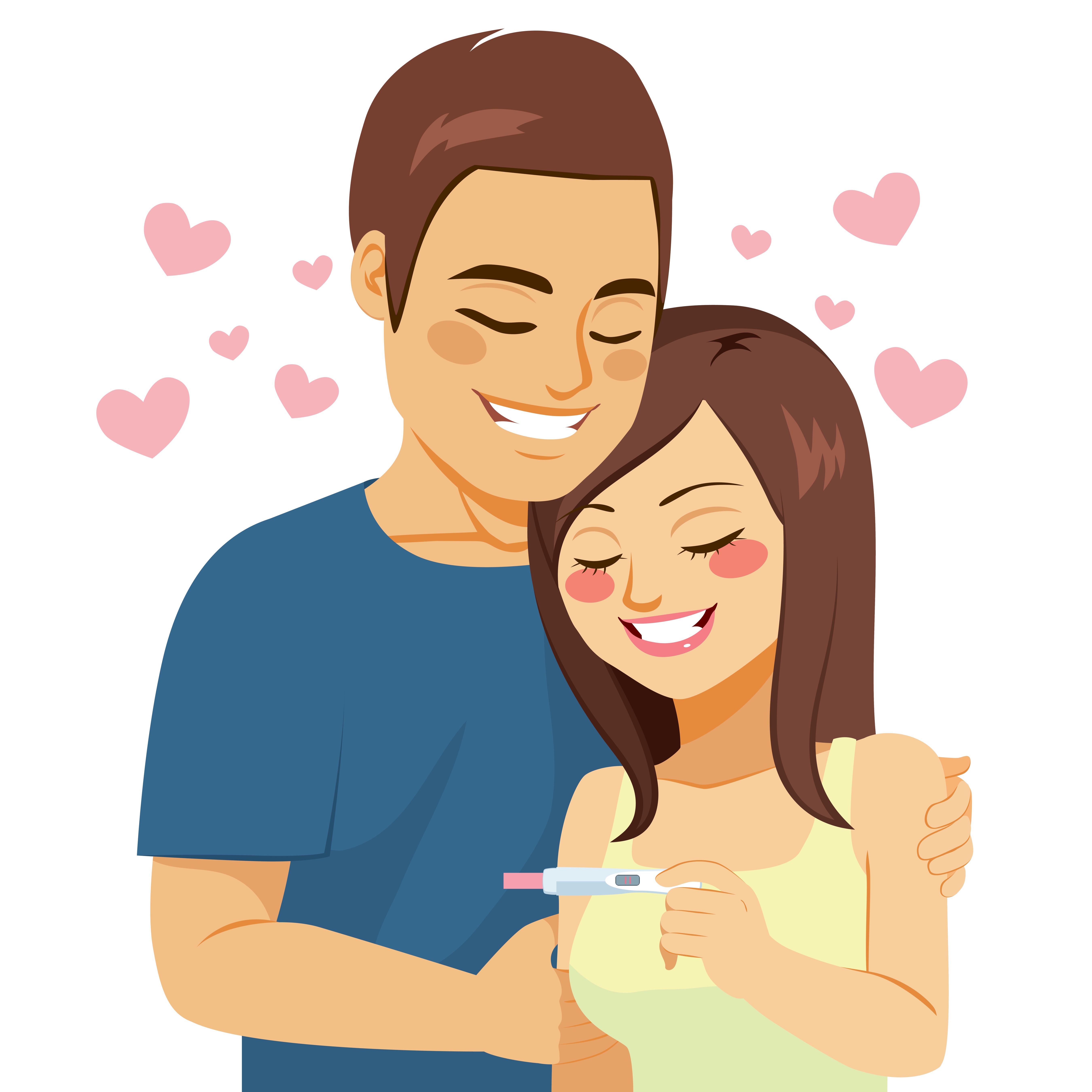 couple happy with pregnancy test result couple happy with pregnancy test result