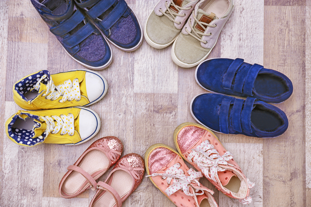 shoes of children in a large family shoes of children in a large family