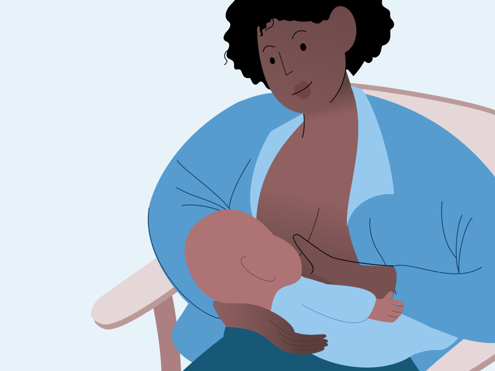 Cradle breastfeeding position