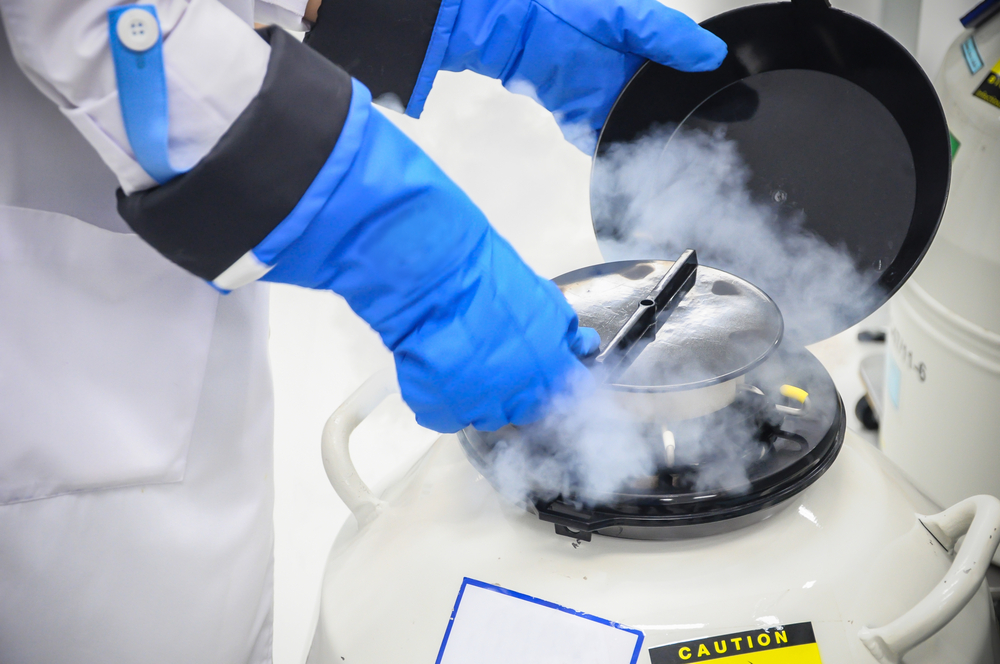 The process of freezing embryos The process of freezing embryos