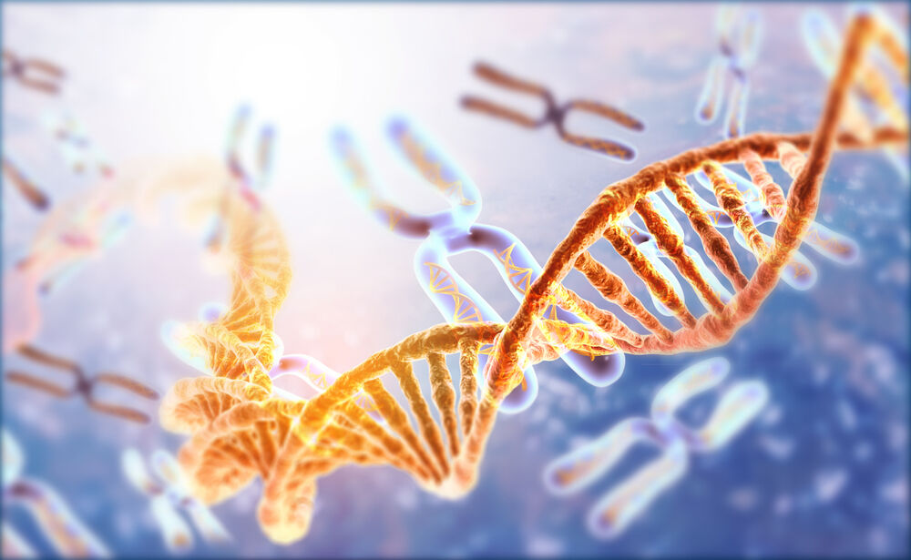 DNA strands on Scientific background