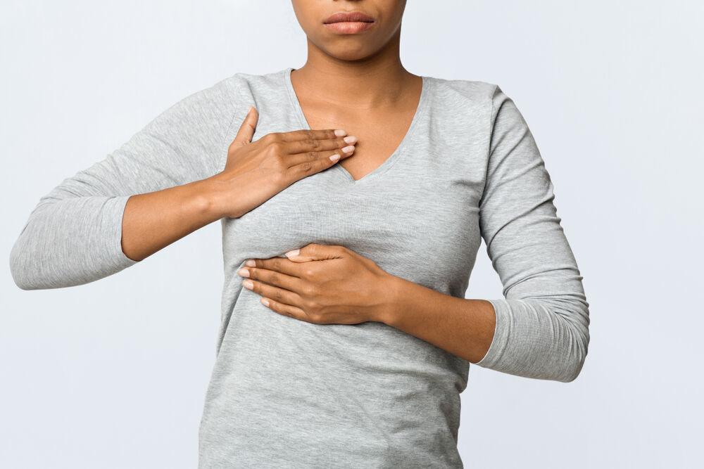 A woman having mastitis