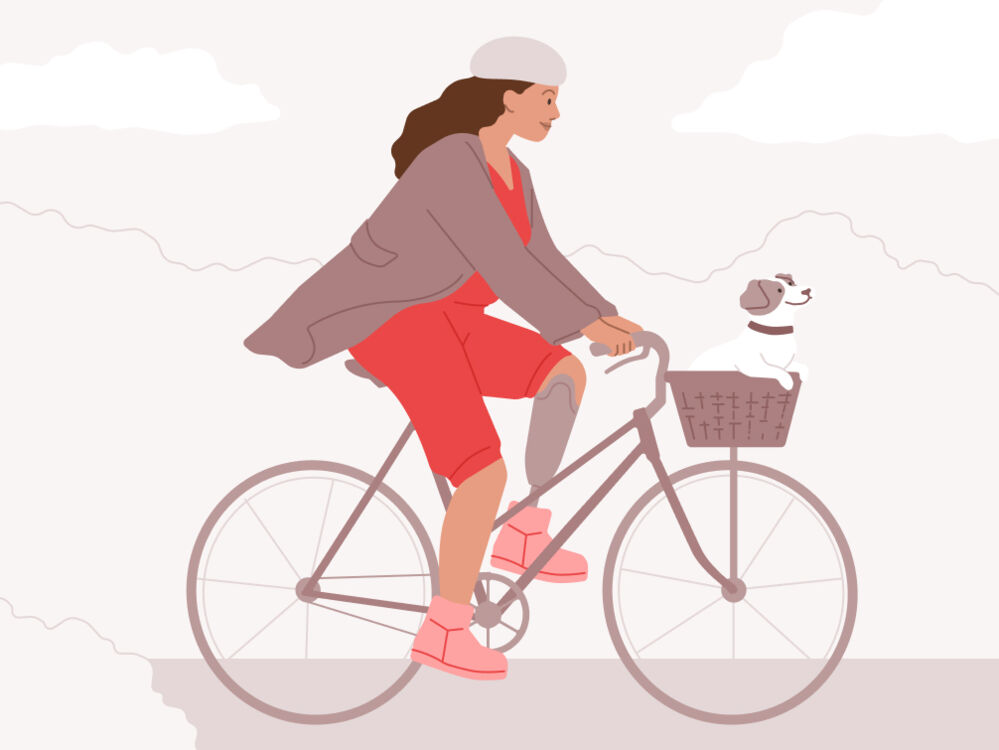 Woman riding on her bicycle