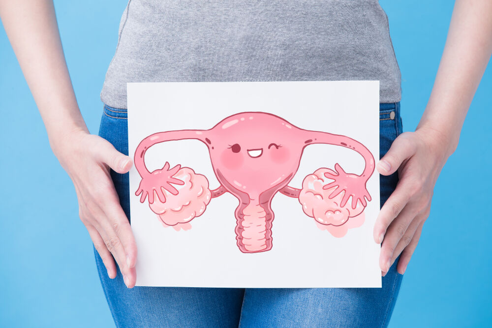 woman having troubles with her reproductive system