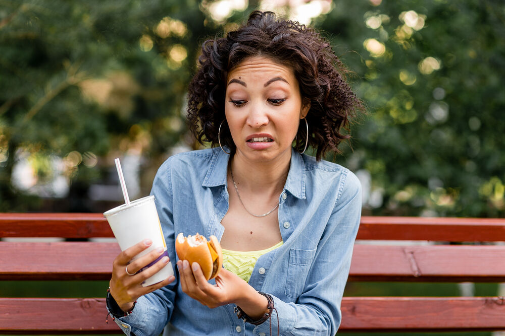 Girl disgusted with some of the fast food facts