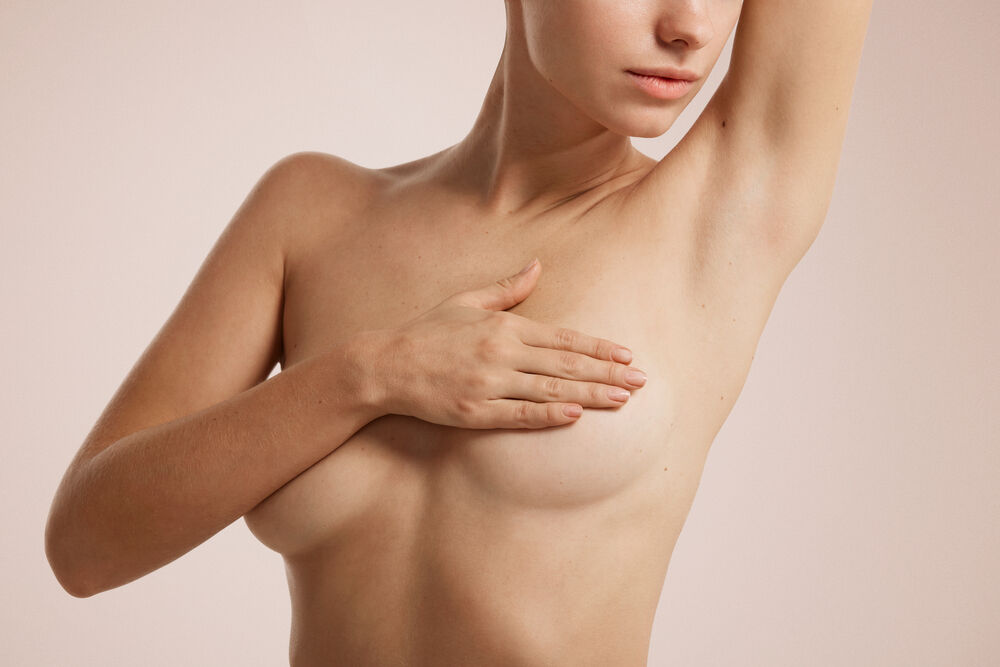 A woman having breast fibroadenoma