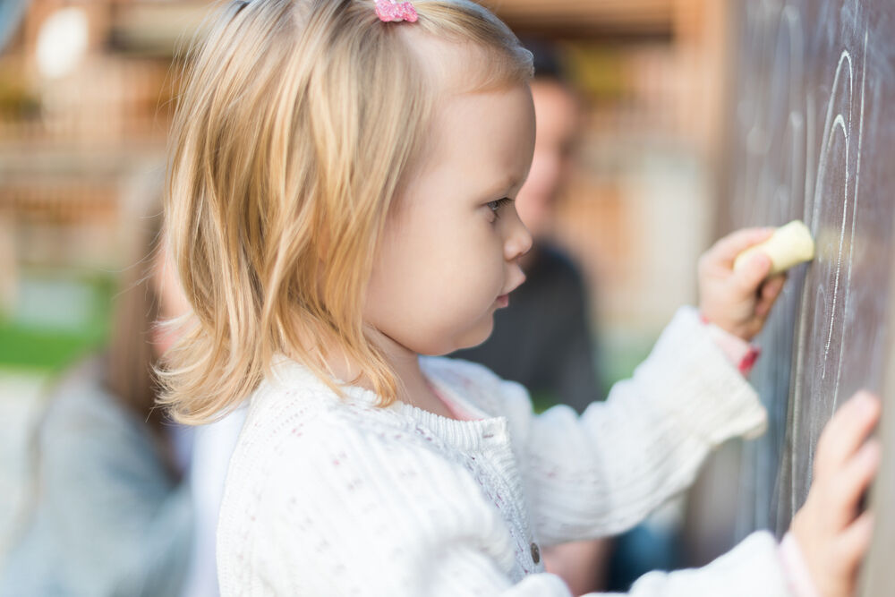 A left-handed baby girl