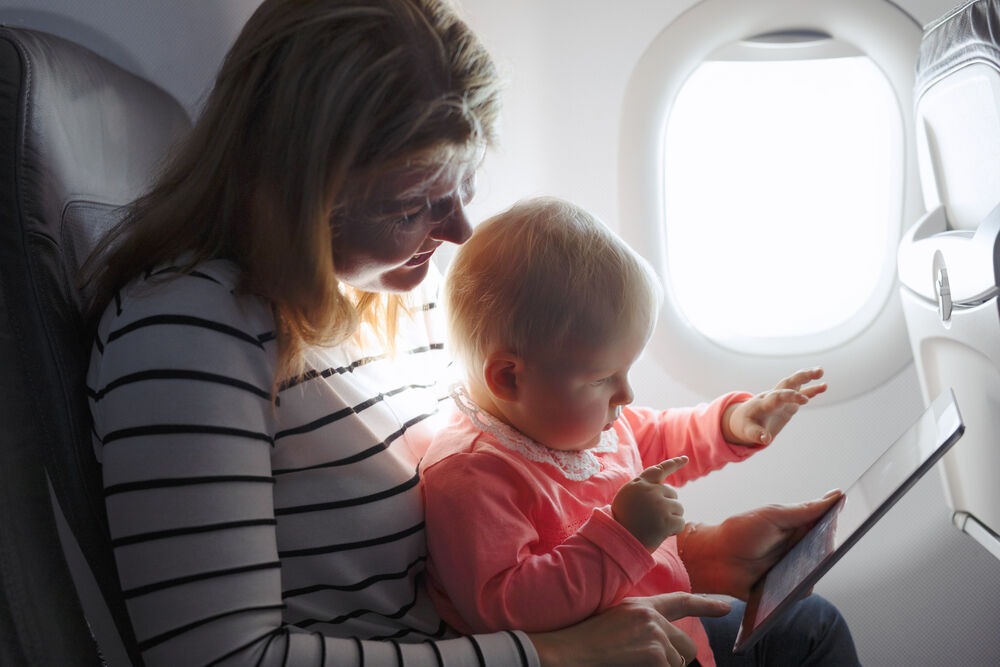 On board with a baby