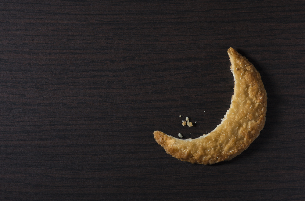 cookie in the shape of a moon cookie in the shape of a moon