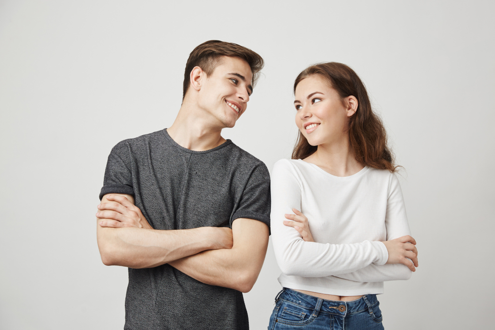 A teenage boy and girl A teenage boy and girl