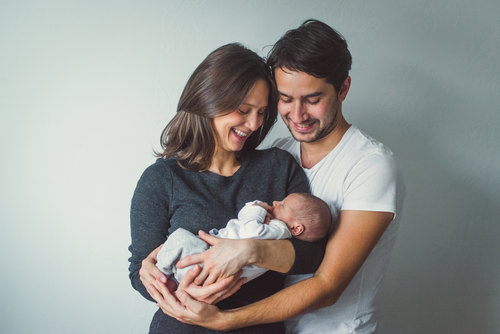 A newborn family photo A newborn family photo