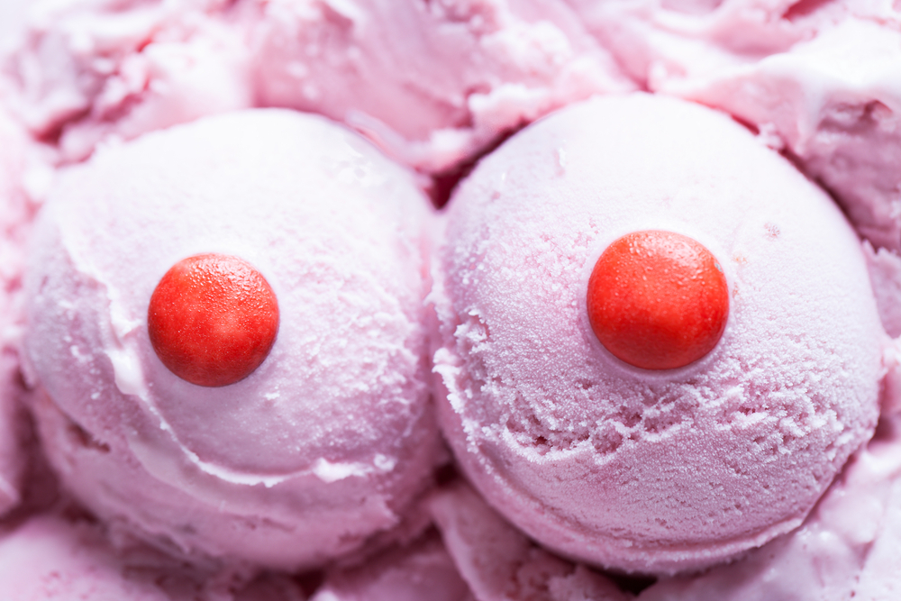 red scoops of ice cream looking like sore nipples red scoops of ice cream looking like sore nipples