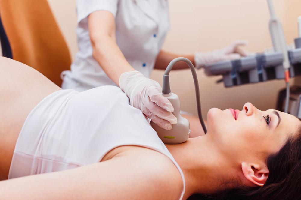 A pregnant woman with a thyroid condition A pregnant woman with a thyroid condition
