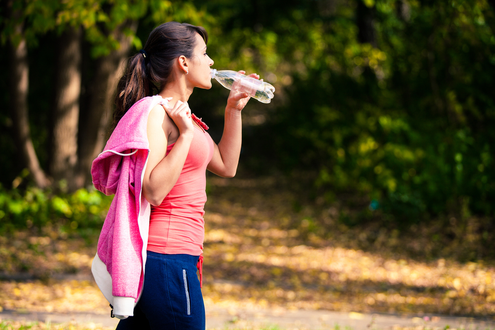A woman preparing for a marathon A woman preparing for a marathon