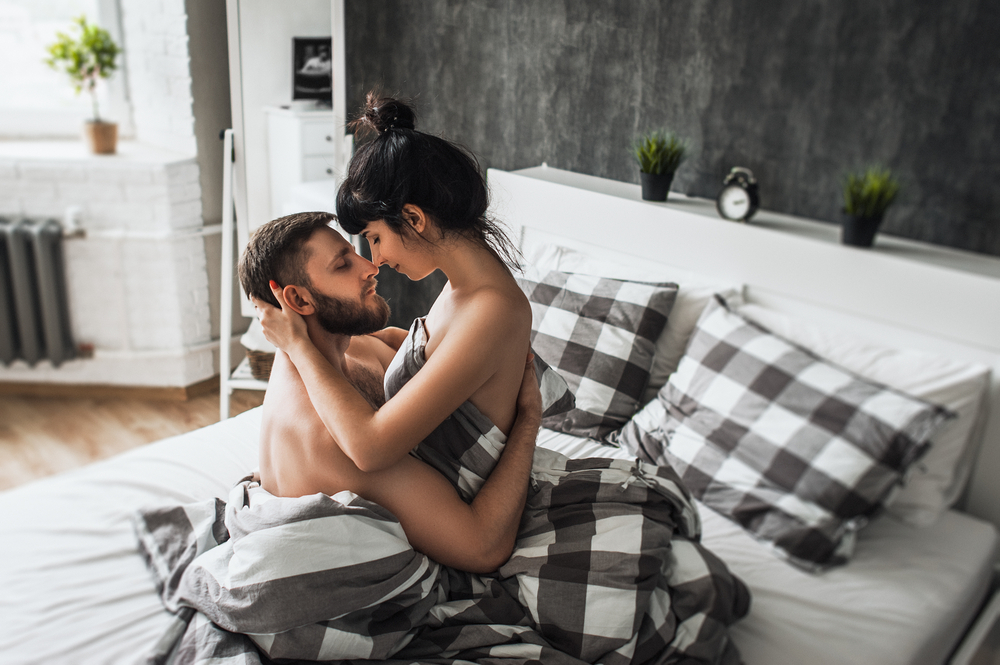 A woman having sex during her period A woman having sex during her period
