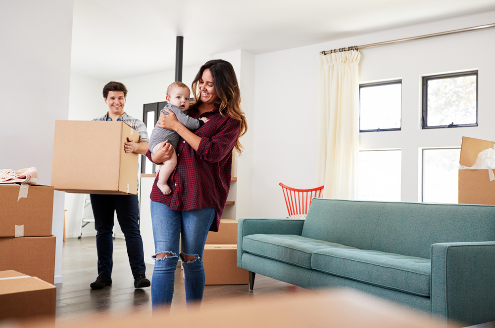A couple moves into a new house A couple moves into a new house