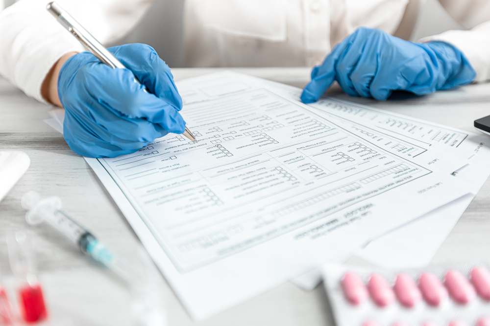 A doctor tests a pation for a coronavirus infection A doctor tests a pation for a coronavirus infection