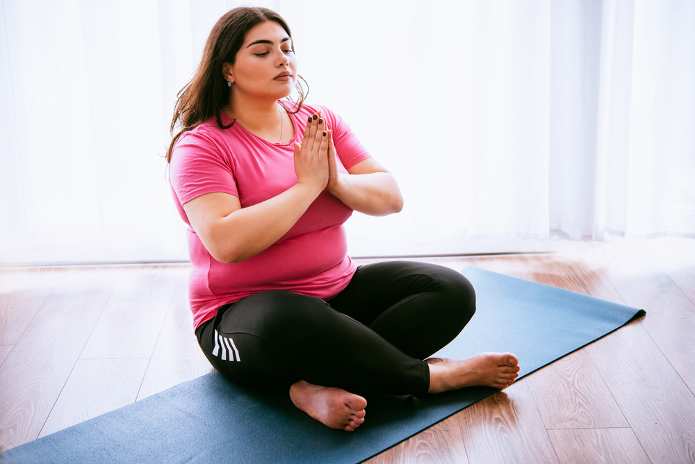 A meditating woman A meditating woman
