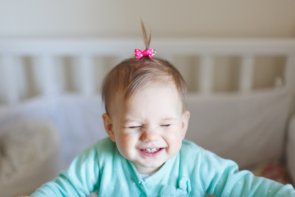 A baby blinking A baby blinking