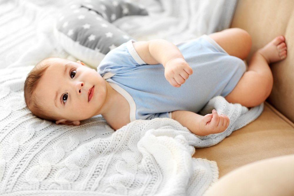 A baby having a chin spasm A baby having a chin spasm