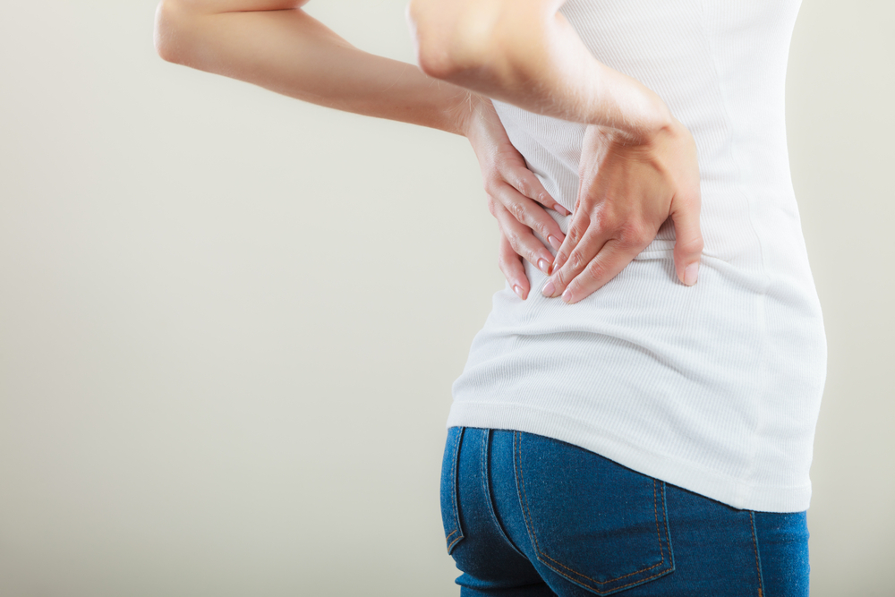 A woman having curvature of the spine A woman having curvature of the spine