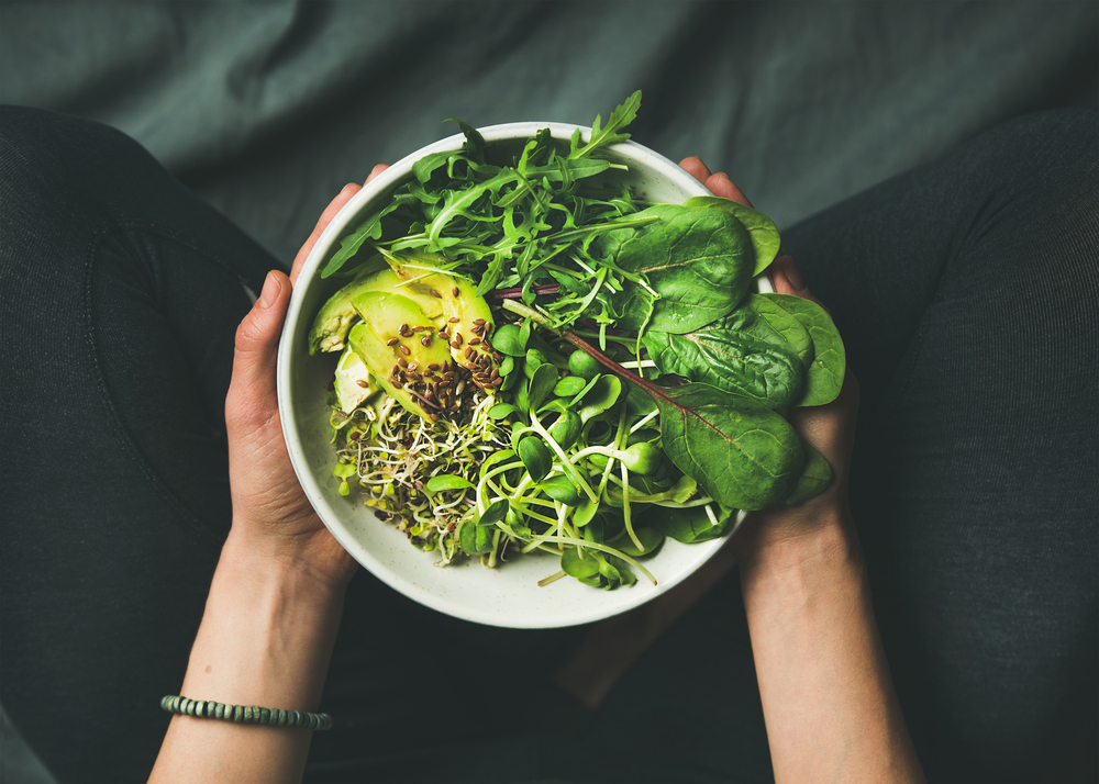 A salad with leafy greens A salad with leafy greens
