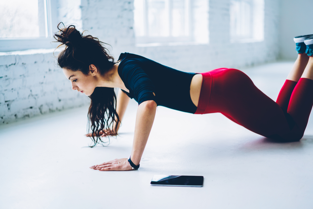 Knee push-ups are a breast lift exercise which works the pectoralis major and tricep muscles Knee push-ups are a breast lift exercise which works the pectoralis major and tricep muscles