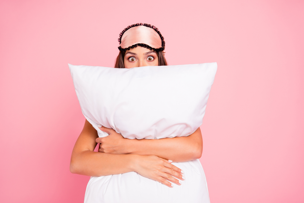 A woman suffering from sleep talking A woman suffering from sleep talking