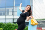 A happy woman pregnant without a man