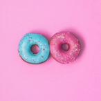 Different nipples depicted by two donuts of different colors