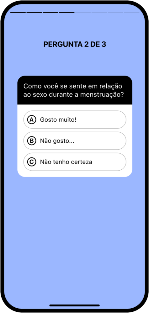 Captura da tela do quiz do modo Flo a Dois do app Flo