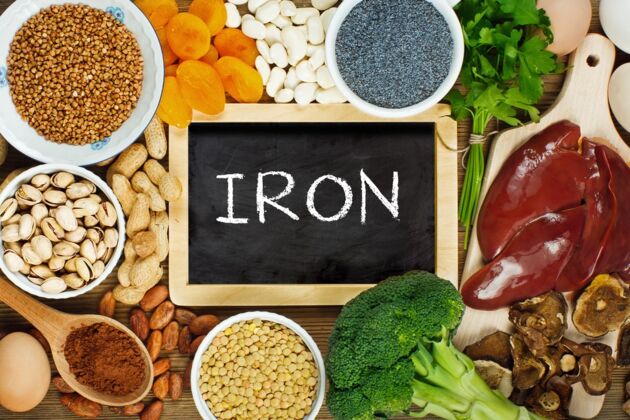 Iron rich foods as liver, buckwheat, eggs, parsley leaves